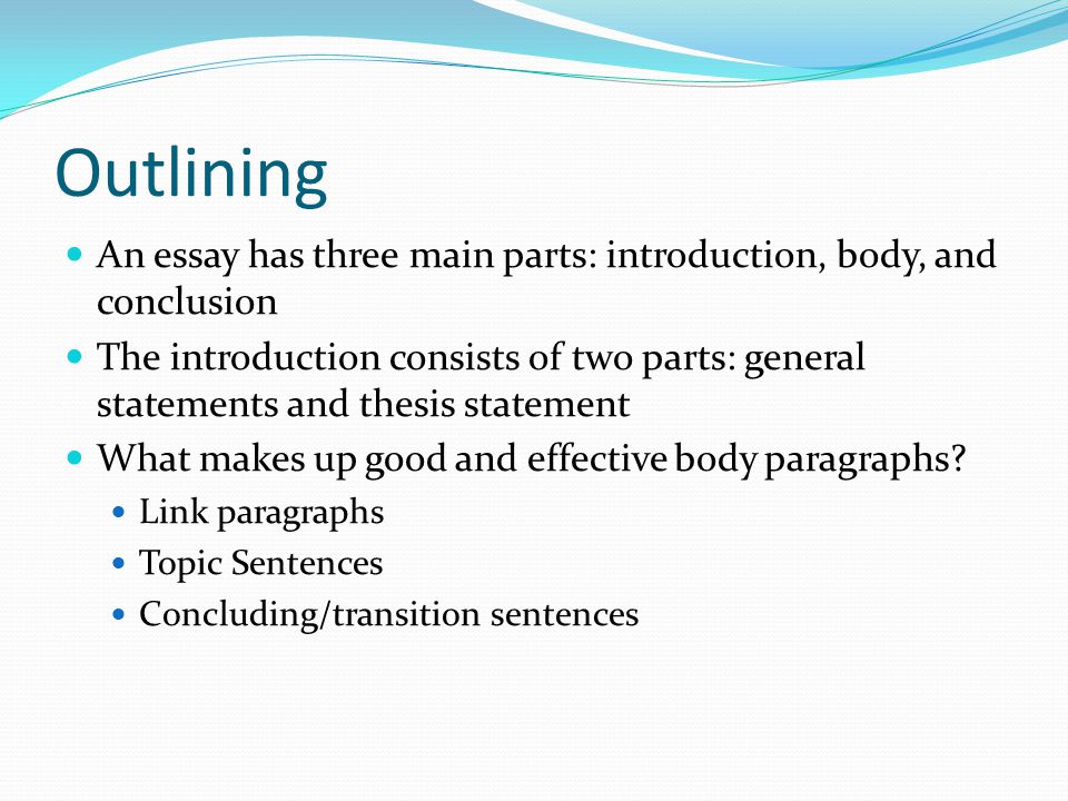 How to Write an Essay/Parts